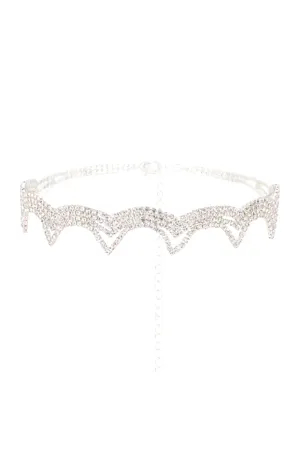 RHINESTONE WAVE CHOKER NECKLACE