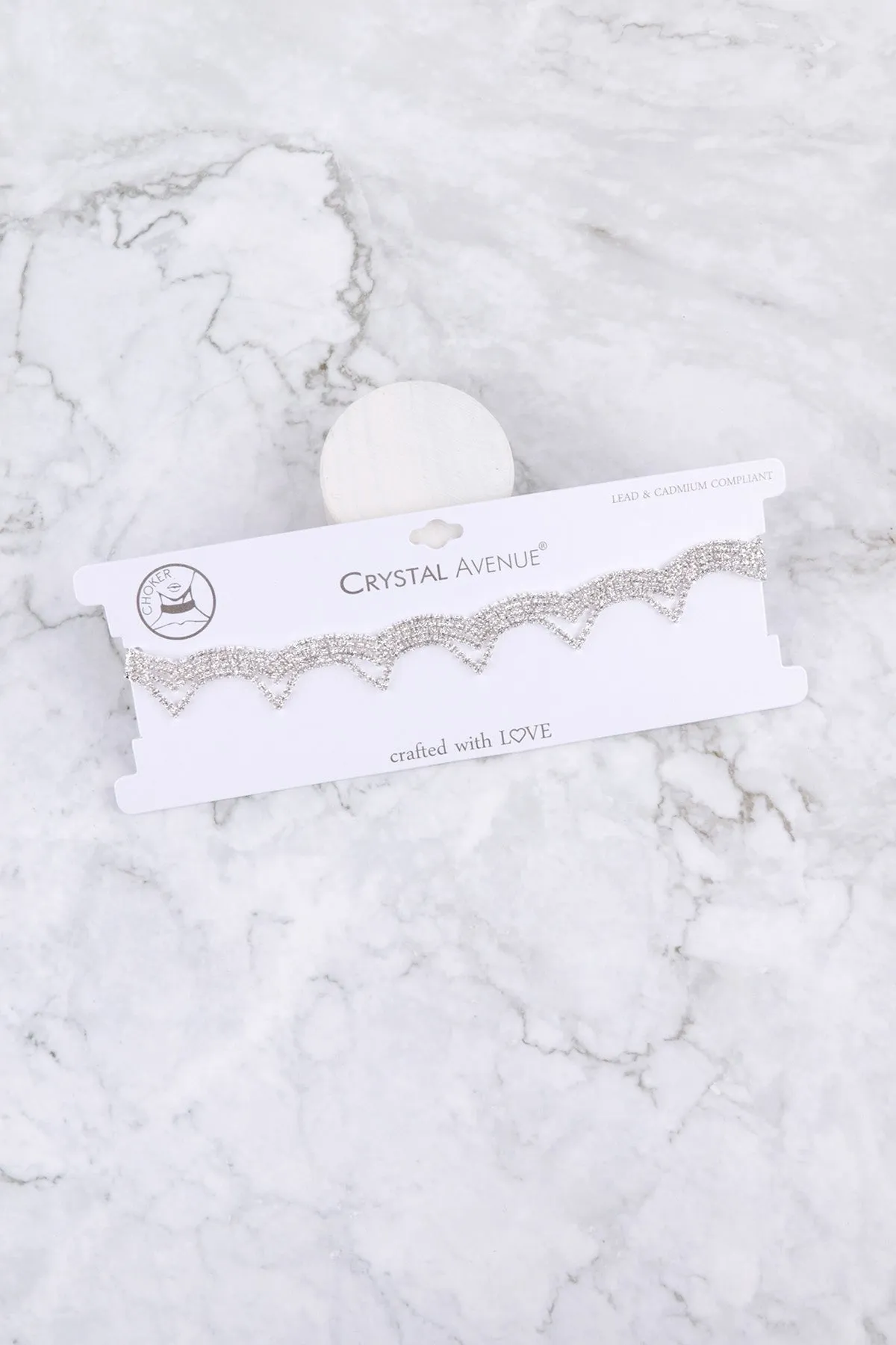 RHINESTONE WAVE CHOKER NECKLACE
