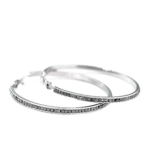 RHODIUM-HEMATITE EARRINGS  #ER1317_RHOD-HEM (RF4)