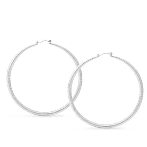 RHODIUM ROUND HOOP EARRINGS #HNE80770-1RD (AI13/TB11)