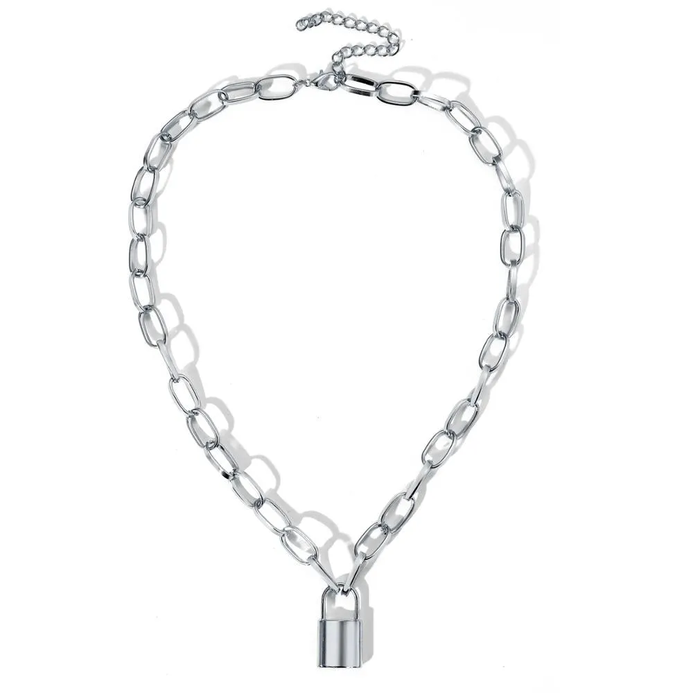 Rock Choker Lock Necklace