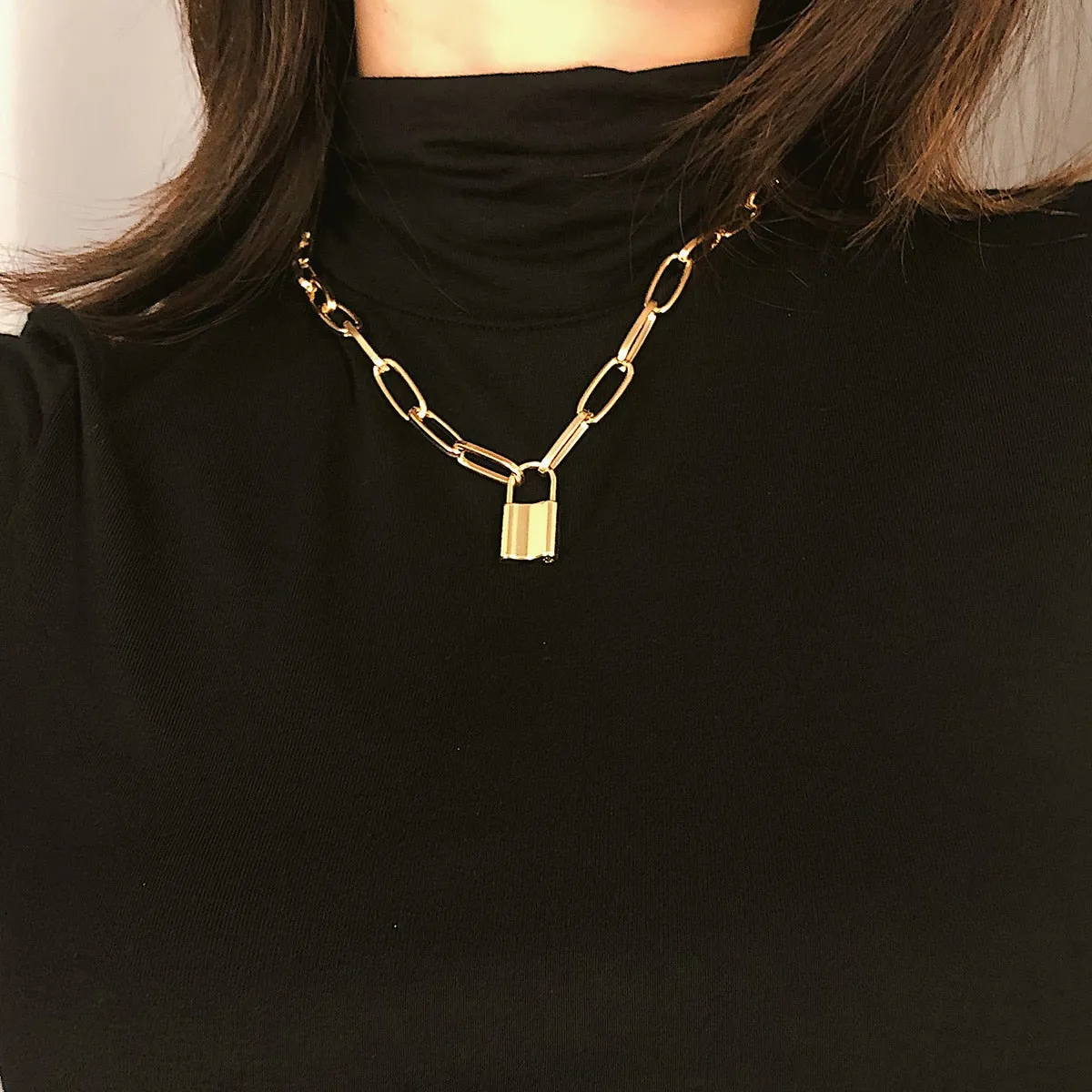 Rock Choker Lock Necklace
