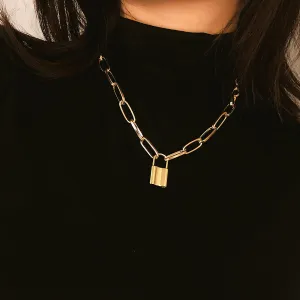 Rock Choker Lock Necklace