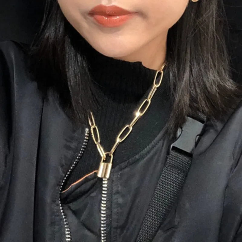 Rock Choker Lock Necklace