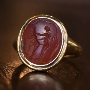 Roman Erotic Intaglio Seal Signet Ring