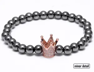 Rose Gold Crown Beaded Bracelet