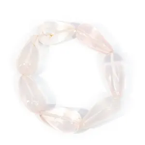 Rose Quartz Chunky Pears Luxury Beaded Bracelet