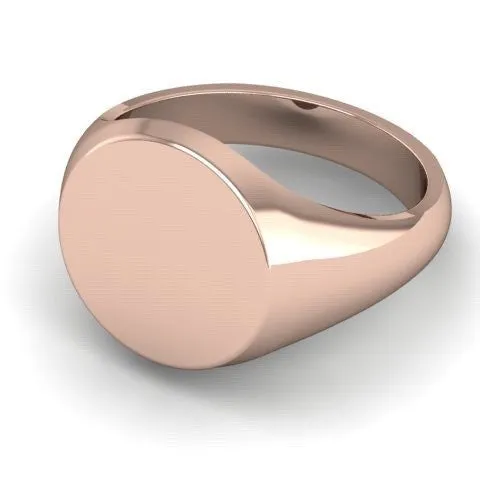 Round 11mm  -  18 Carat Rose Gold Signet Ring