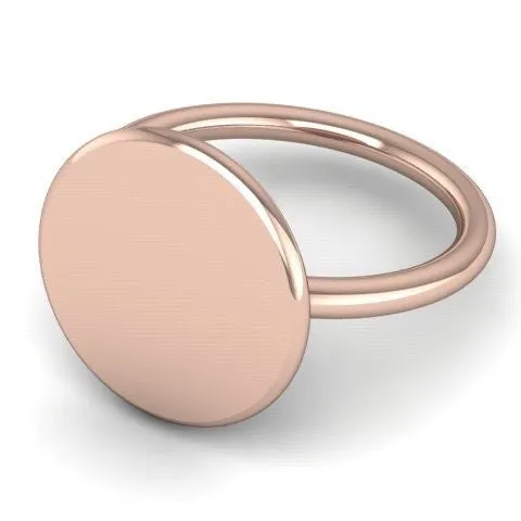 Round 15mm  -  9 Carat Rose Gold Signet Ring