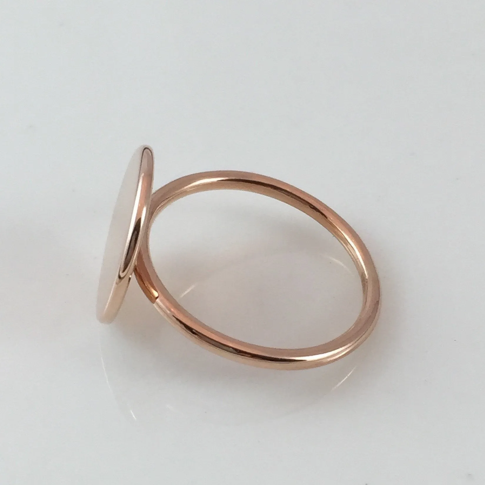 Round 15mm  -  9 Carat Rose Gold Signet Ring