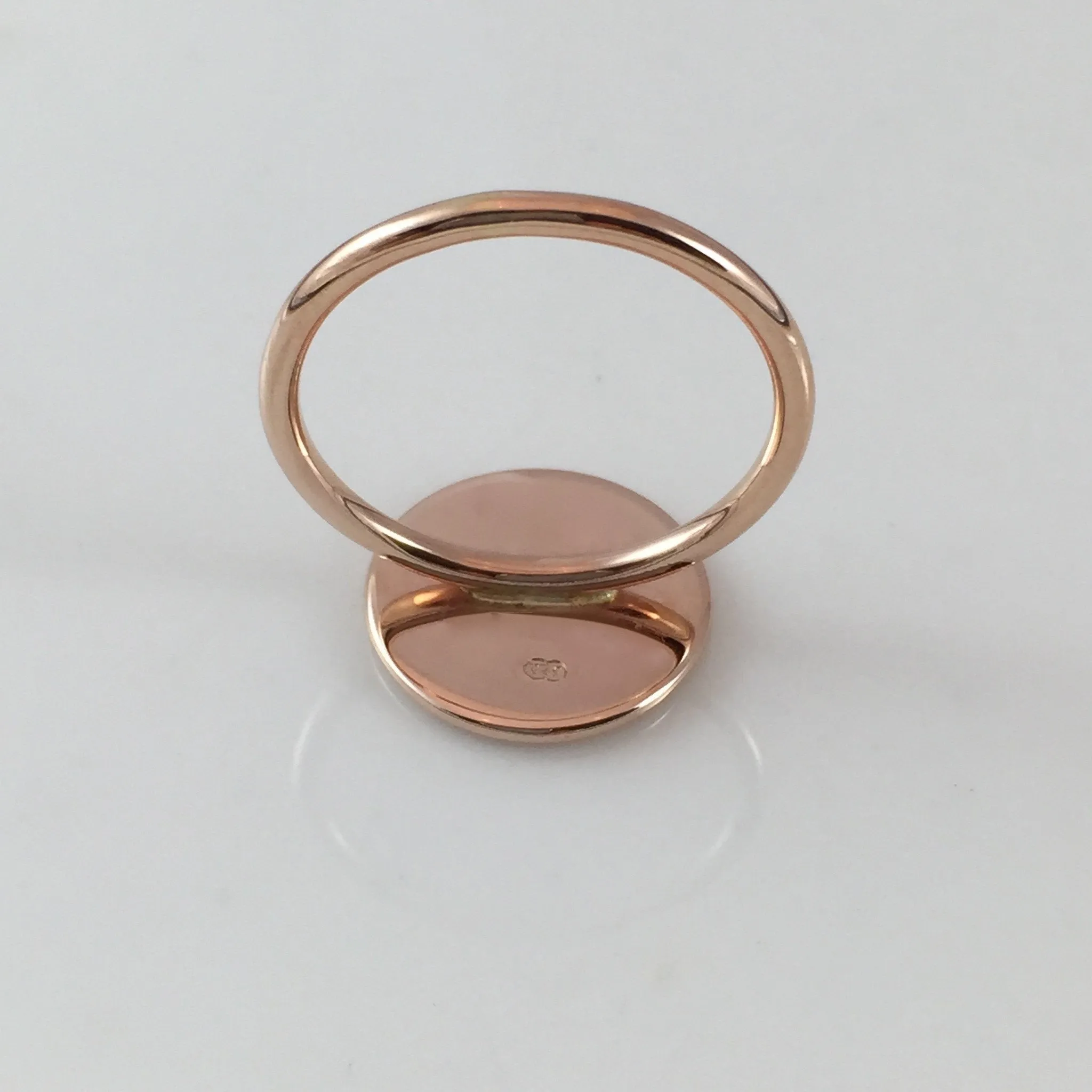Round 15mm  -  9 Carat Rose Gold Signet Ring