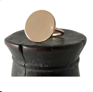 Round 15mm  -  9 Carat Rose Gold Signet Ring