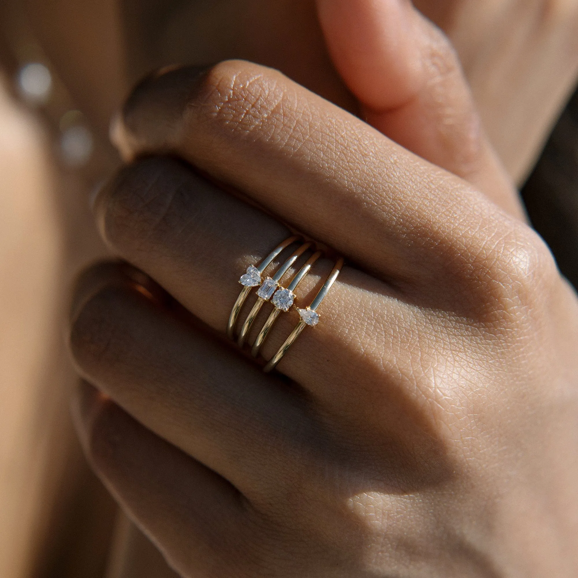 Round Diamond Stacking Ring