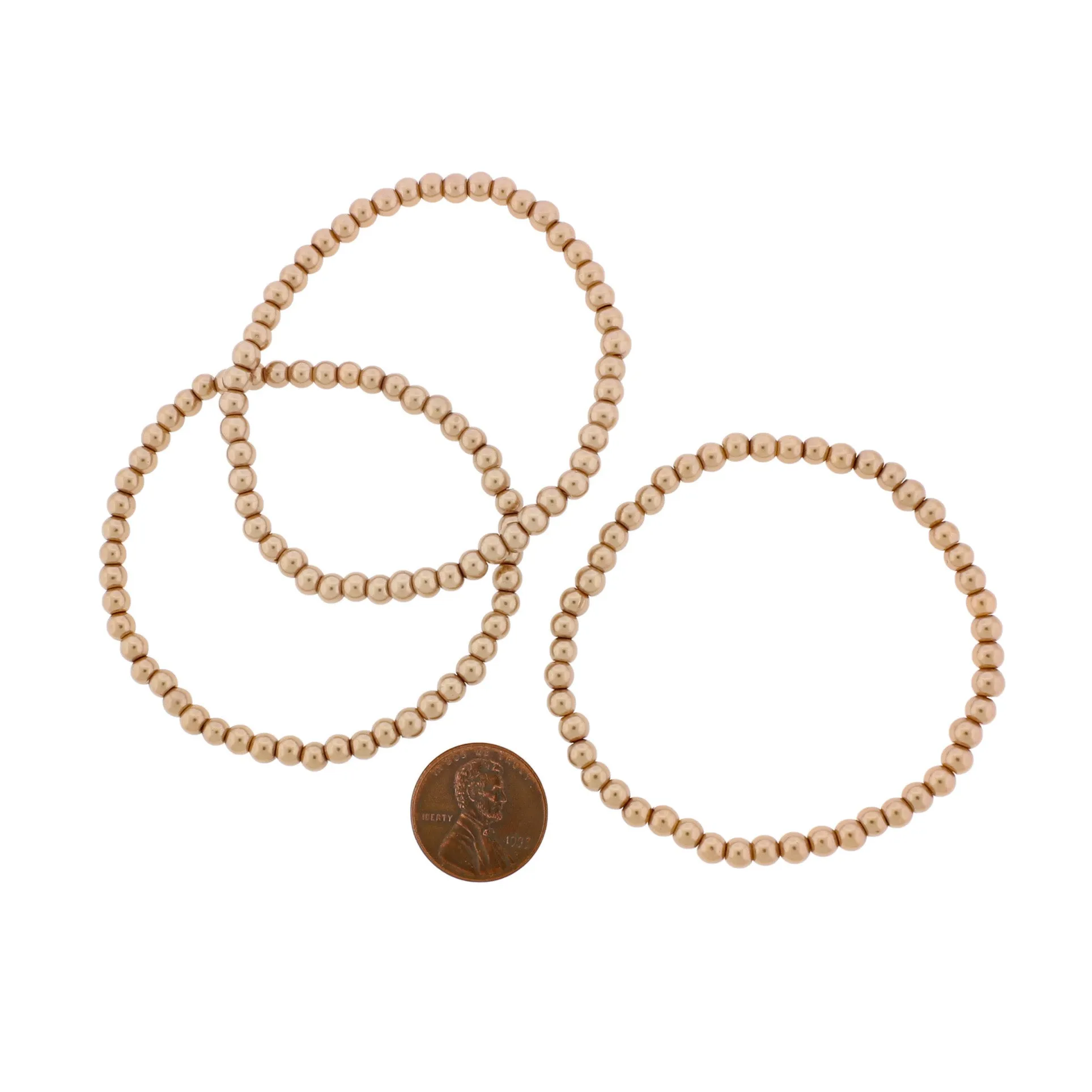 Round Glass Bead Bracelet - 4mm / 55mm - Choose Your Color!