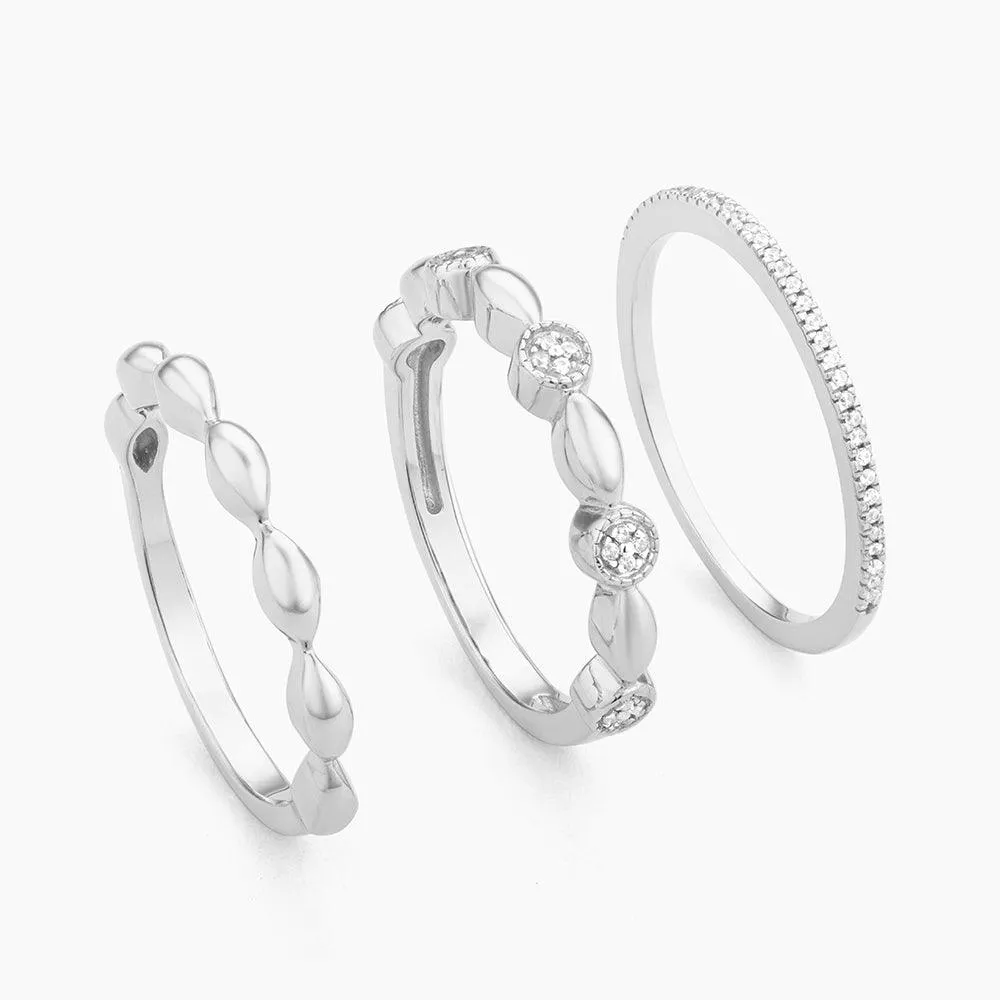 Round Triple Stackable Ring