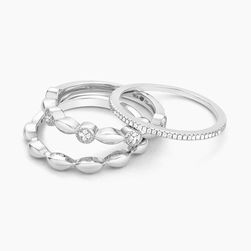 Round Triple Stackable Ring