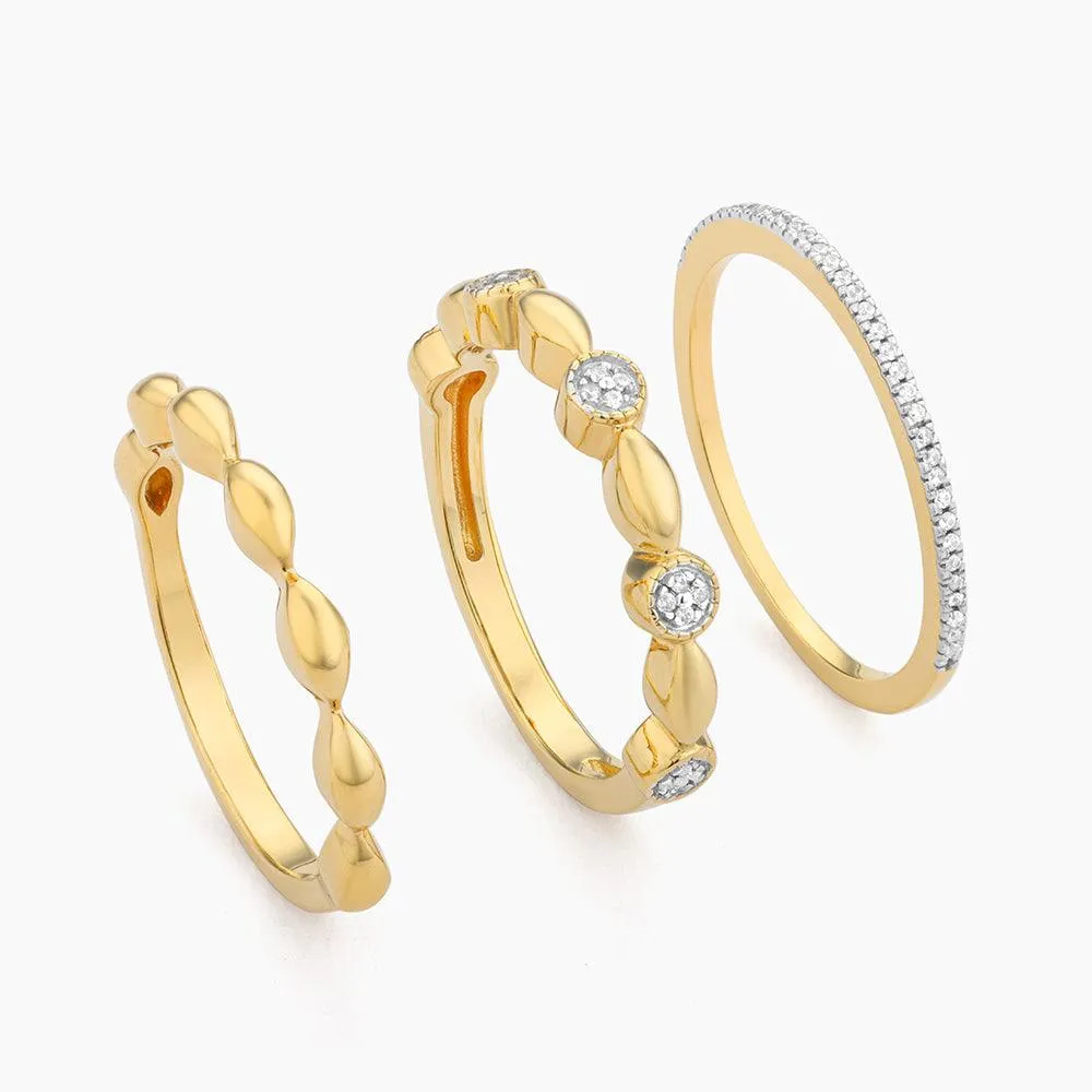 Round Triple Stackable Ring