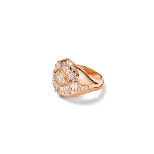 Ruched Emblem Ring - Diamond