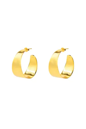 Sabana Gold Wide Stud Hoop EOL Earrings