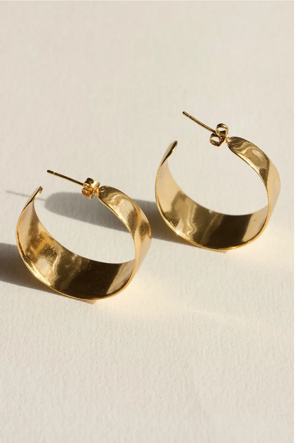 Sabana Gold Wide Stud Hoop EOL Earrings