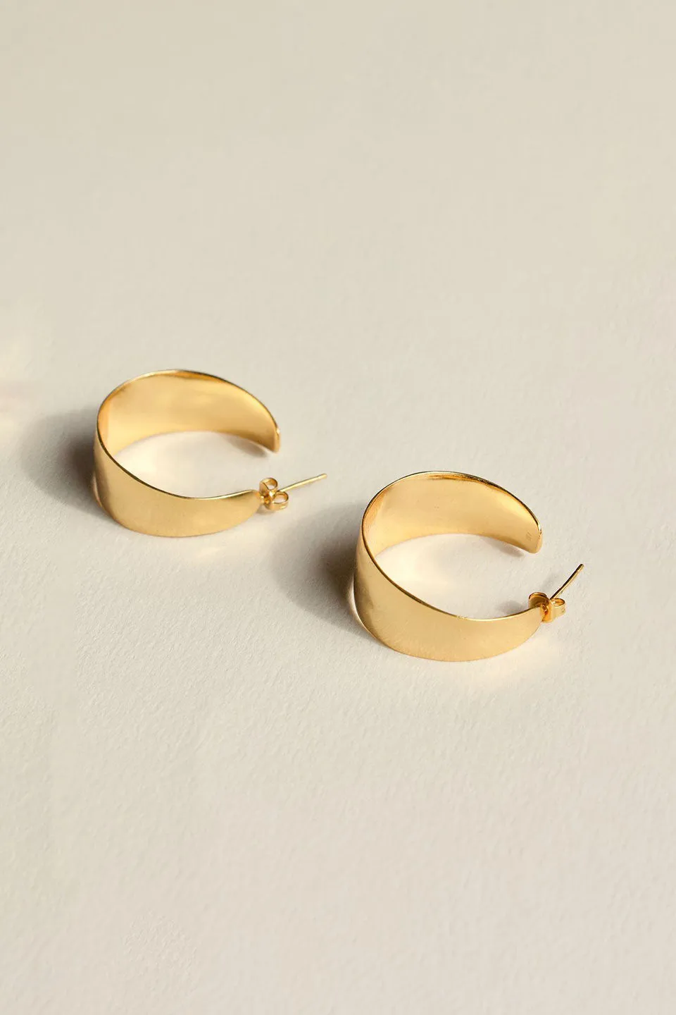 Sabana Gold Wide Stud Hoop EOL Earrings