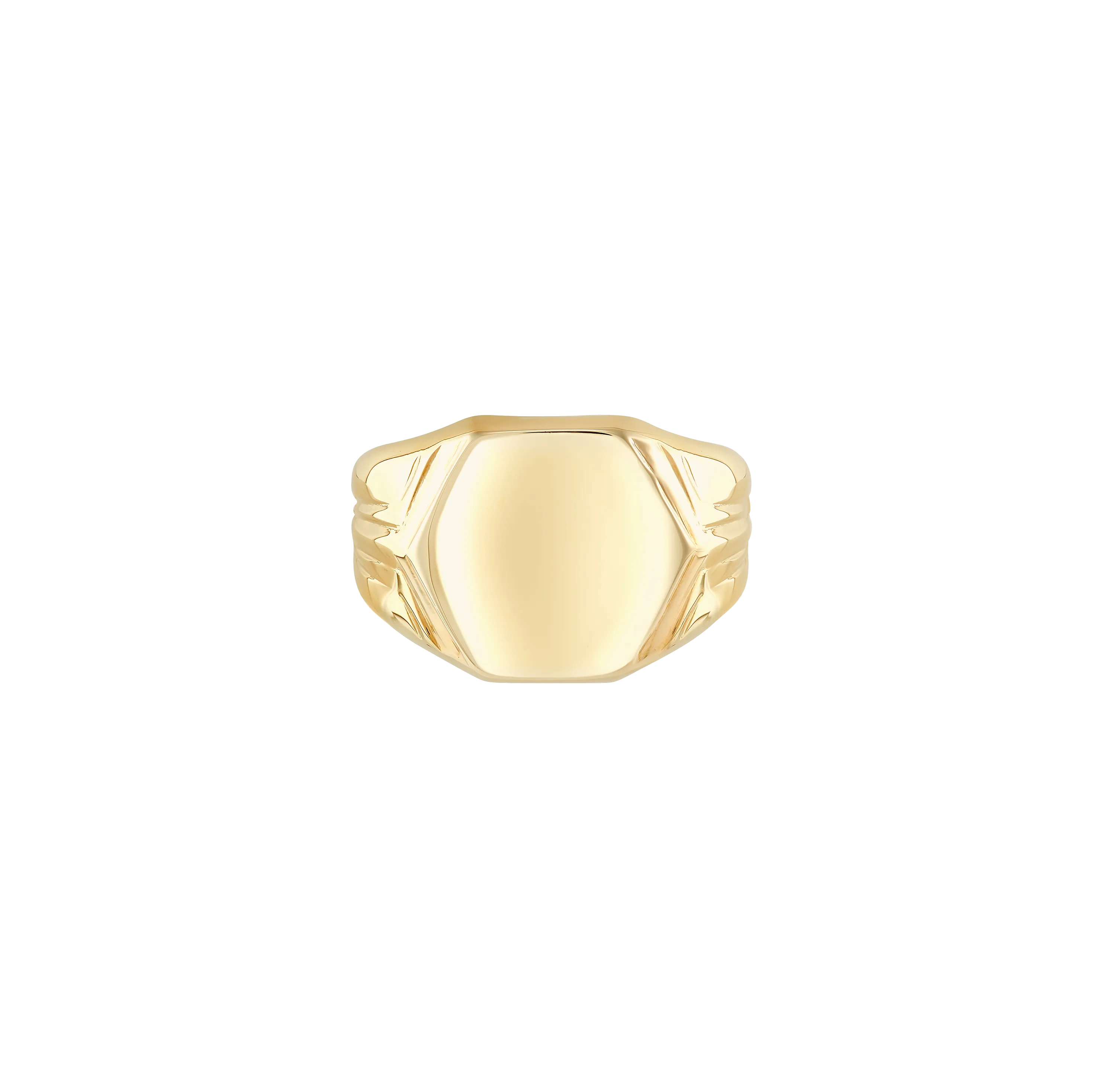 Sabel Collection Yellow Gold Hexagon Signet Ring