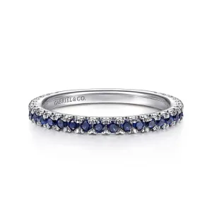 Sapphire Stackable Band in 14K White Gold
