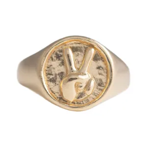 Scissors Ring in Golden Brass