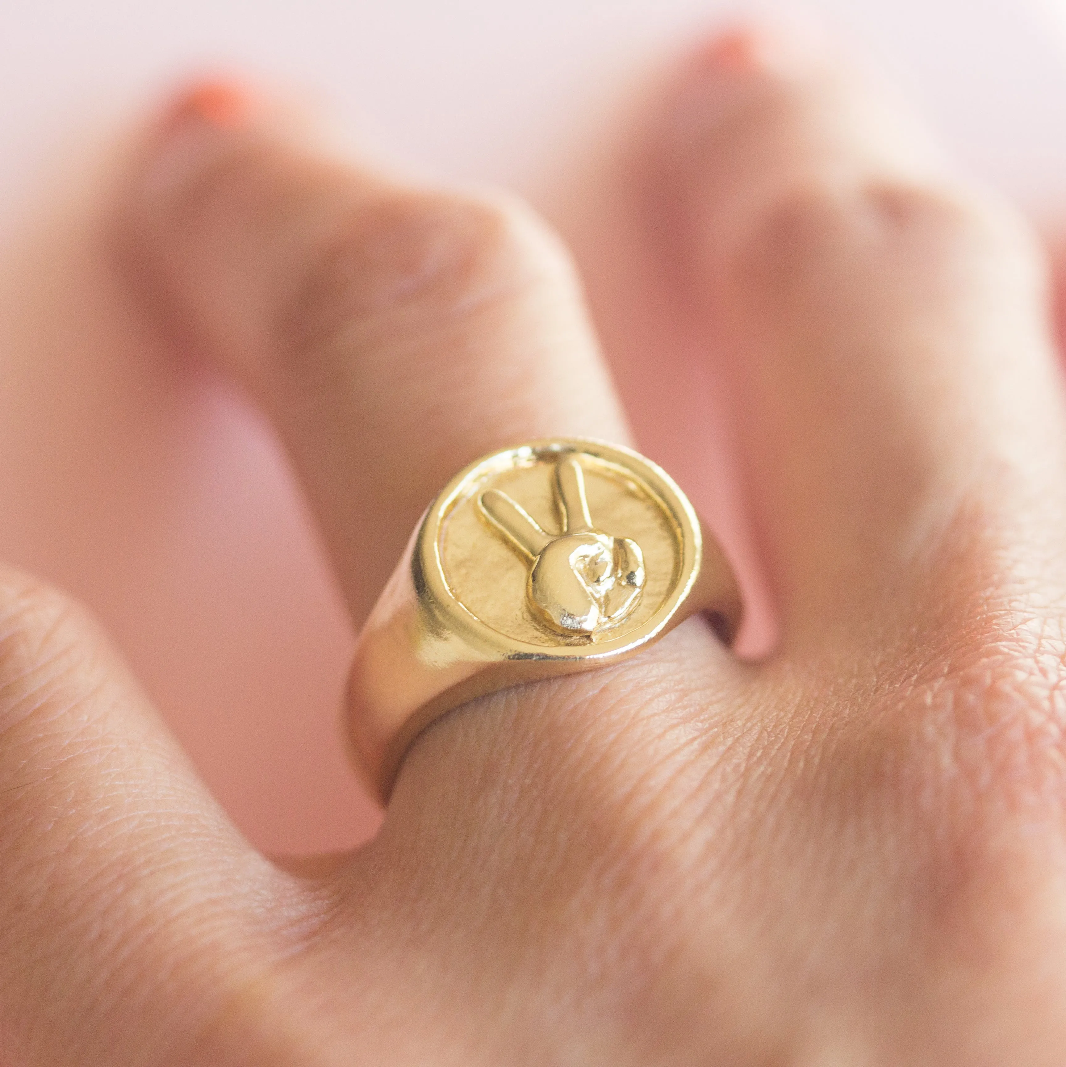 Scissors Ring in Golden Brass