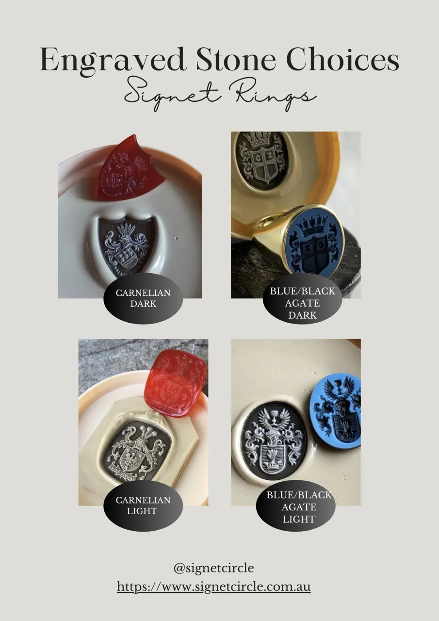 Seal Engraved Bloodstone Custom Made 16mm Round  -  18 Carat Yellow Gold Signet Ring