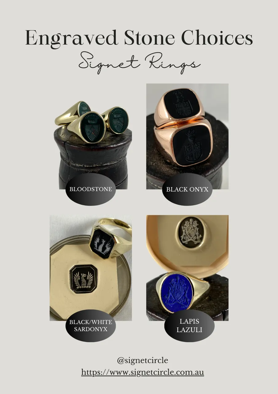 Seal Engraved Onyx Custom Made 18mm x 13mm  -  9 Carat Yellow Gold Signet Ring