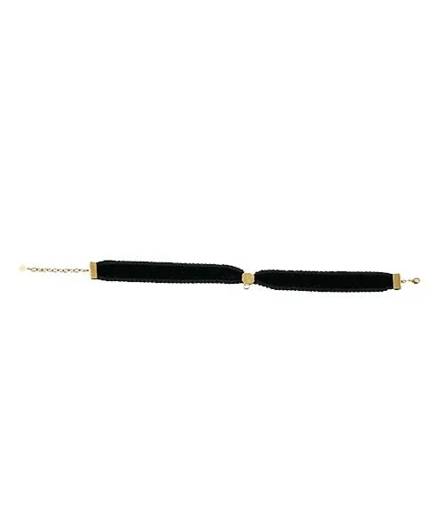 Selectable Happiness Velvet Ribbon Choker (Black & Gold)【Japan Jewelry】