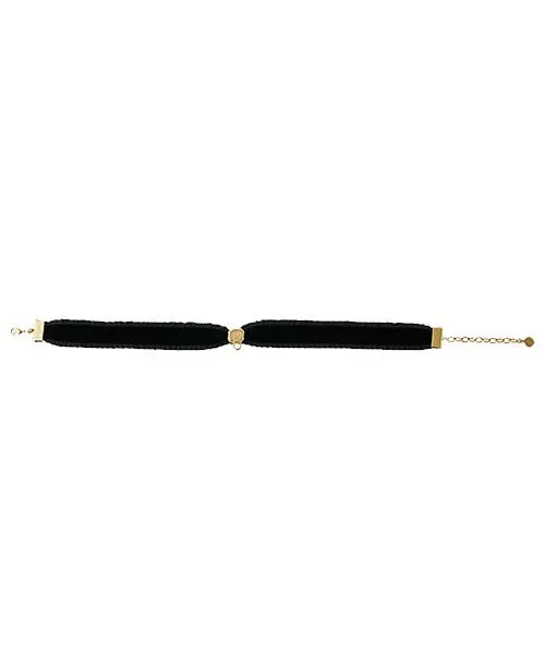 Selectable Happiness Velvet Ribbon Choker (Black & Gold)【Japan Jewelry】
