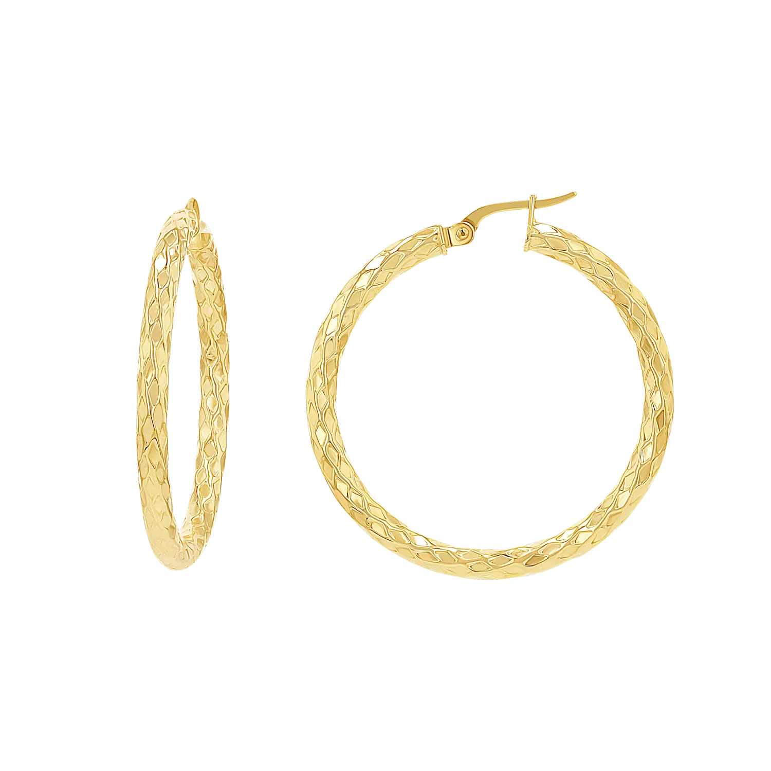 Serpentine Faceted Hoop Earrings
