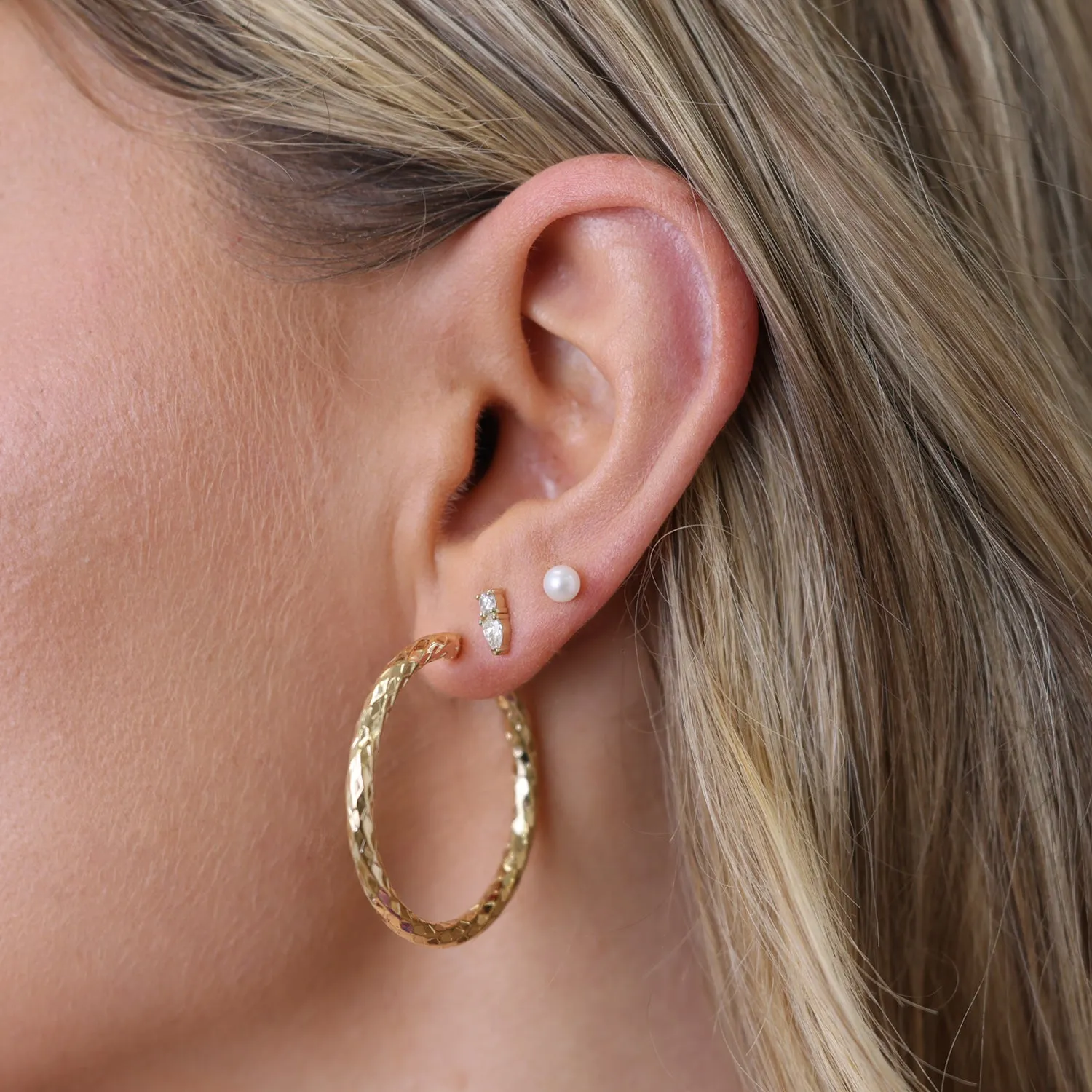 Serpentine Faceted Hoop Earrings