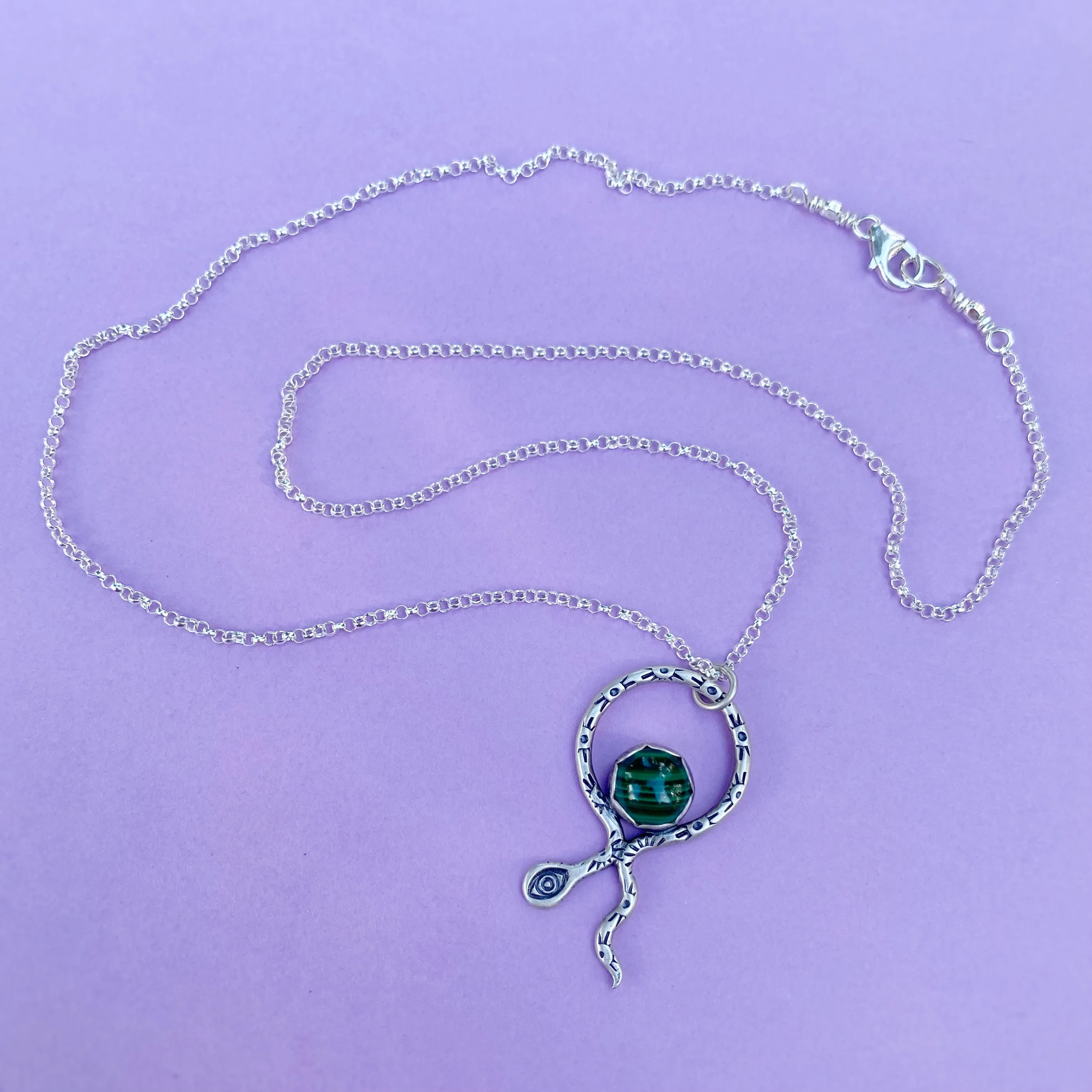 Serpentine Necklace - Malachite / 18” / Made to Order