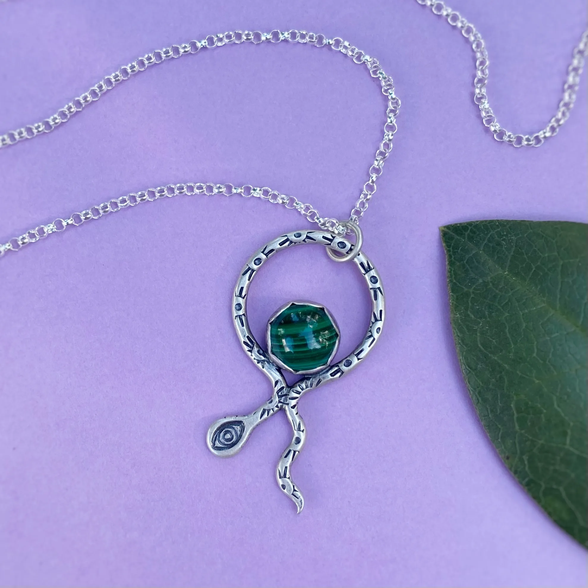 Serpentine Necklace - Malachite / 18” / Made to Order