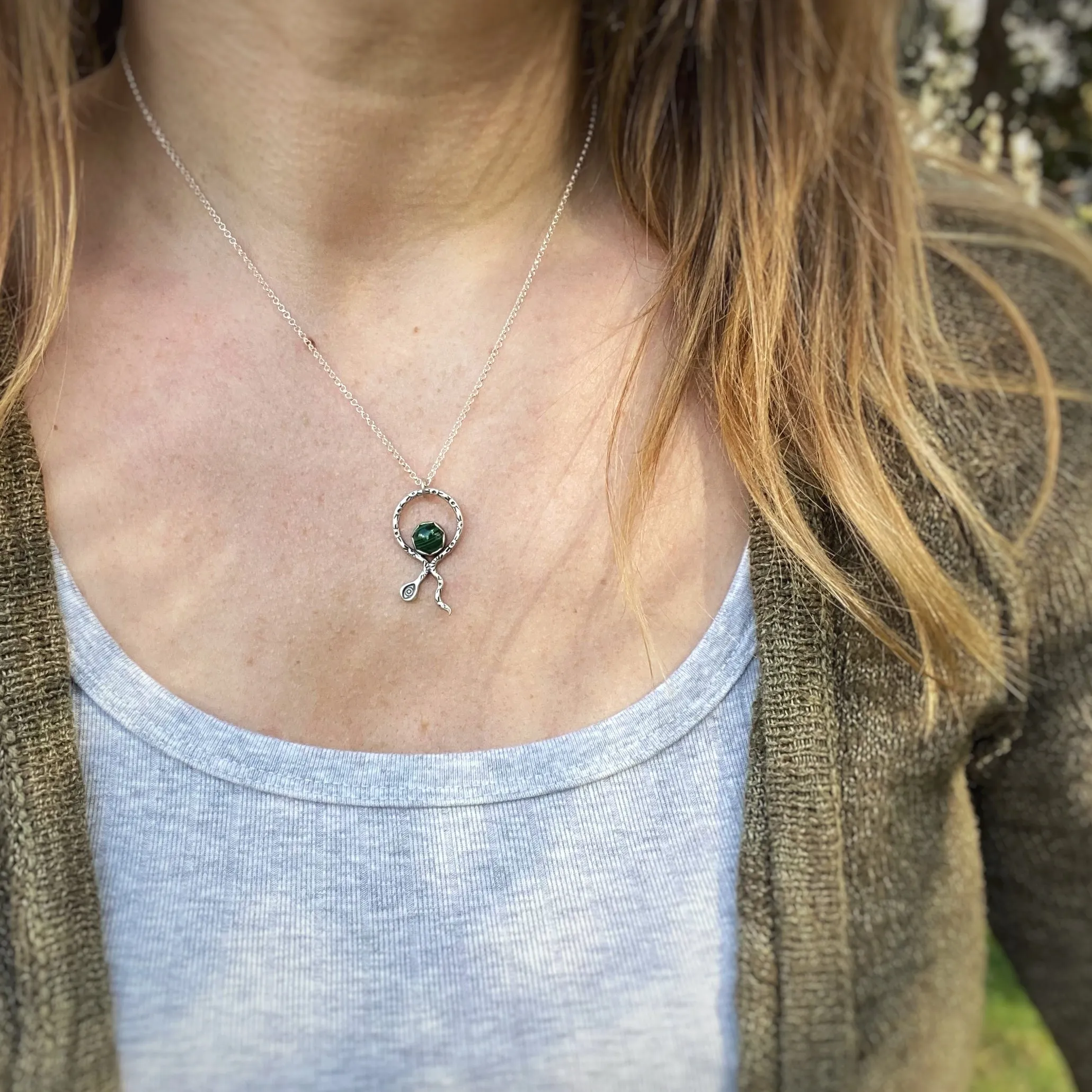 Serpentine Necklace - Malachite / 18” / Made to Order
