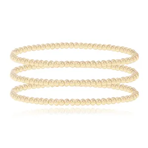 Set Three Gold Beaded Bracelet