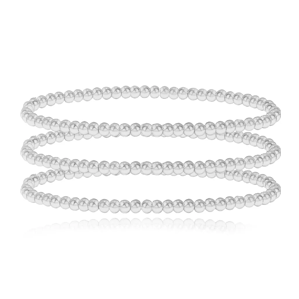 Set Three Gold Beaded Bracelet
