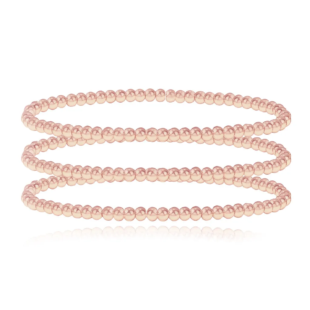 Set Three Gold Beaded Bracelet
