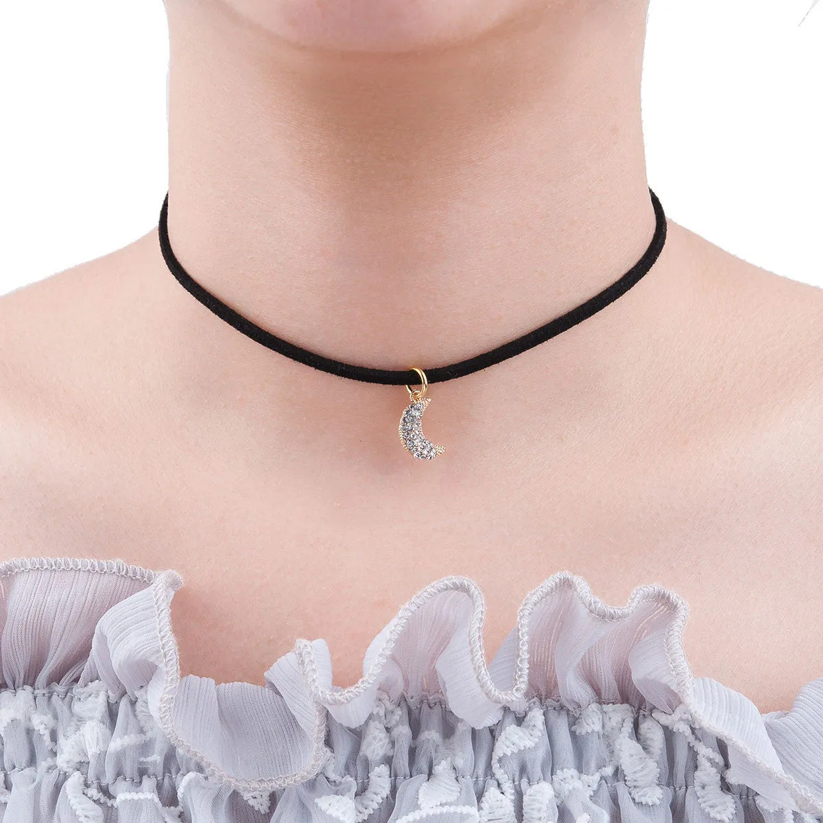 Sexy Sparkles Women Girls Choker Necklace Choose Black Velvet Chokers, Multi color Triangle Pattern and more