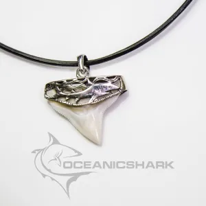 Shark Tooth In Carved Silver s2