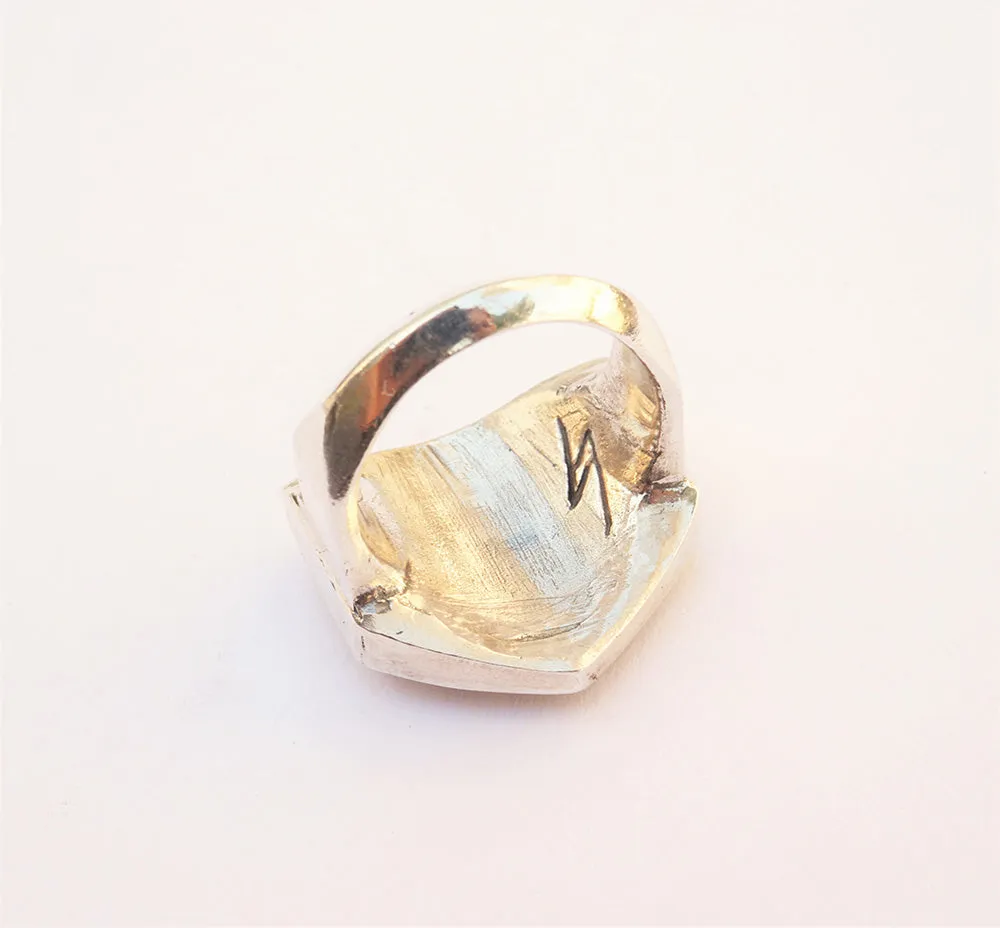 Signet Skull Biker Ring