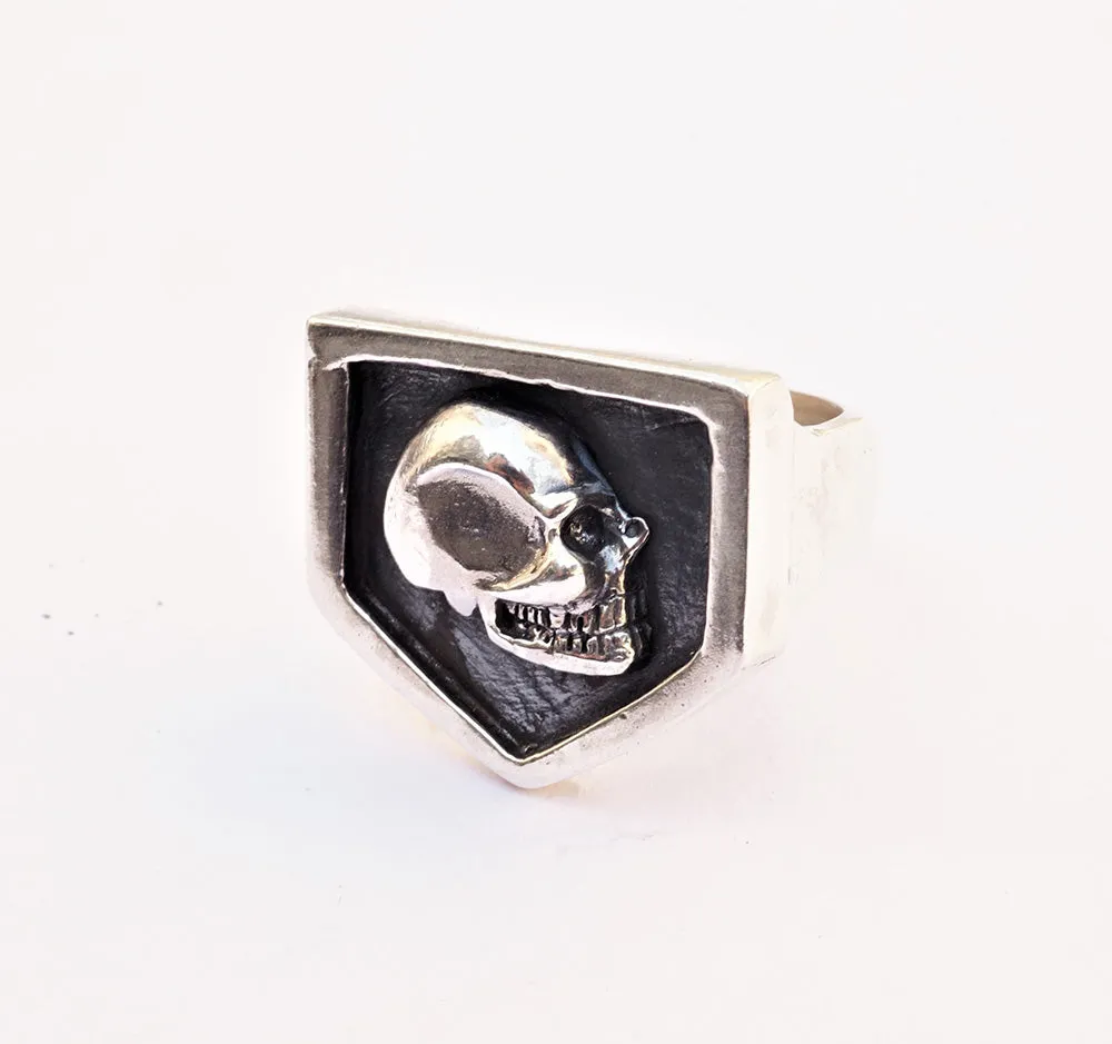 Signet Skull Biker Ring
