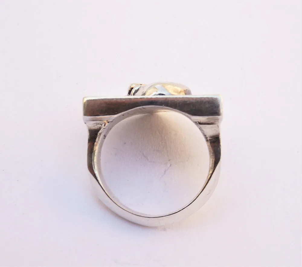 Signet Skull Biker Ring