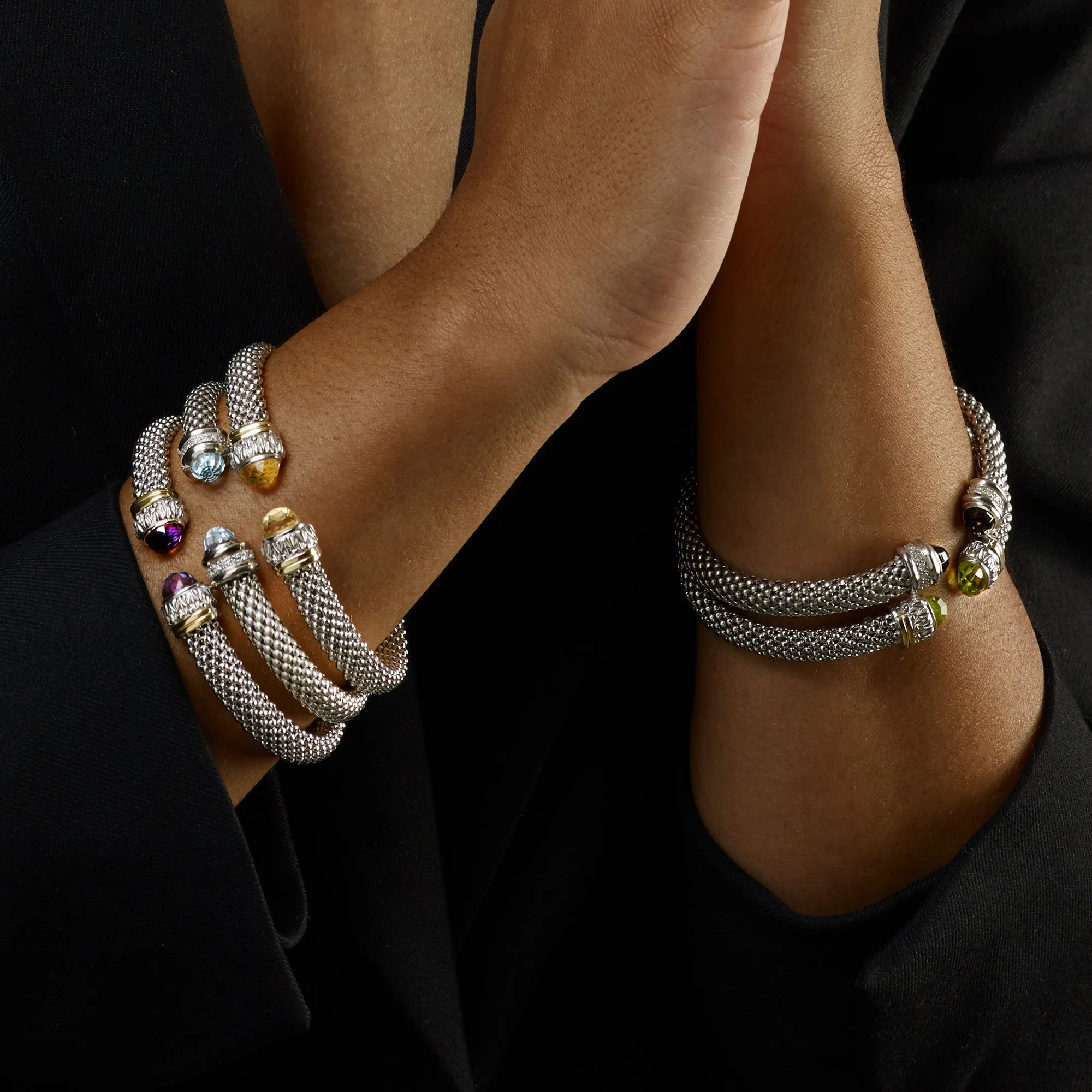 Silver & 18K Gold Prosecco Amethyst Cuff