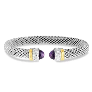 Silver & 18K Gold Prosecco Amethyst Cuff