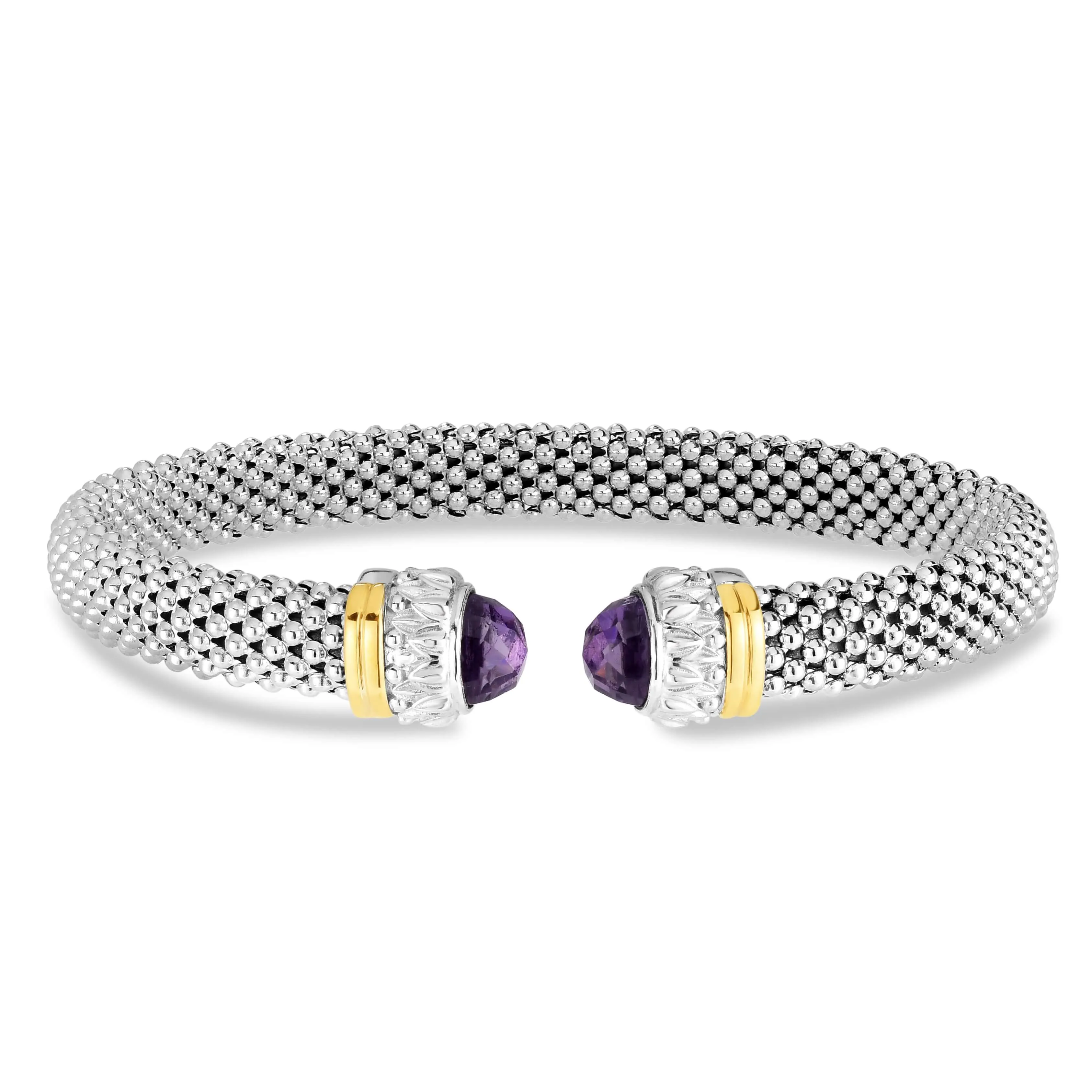 Silver & 18K Gold Prosecco Amethyst Cuff