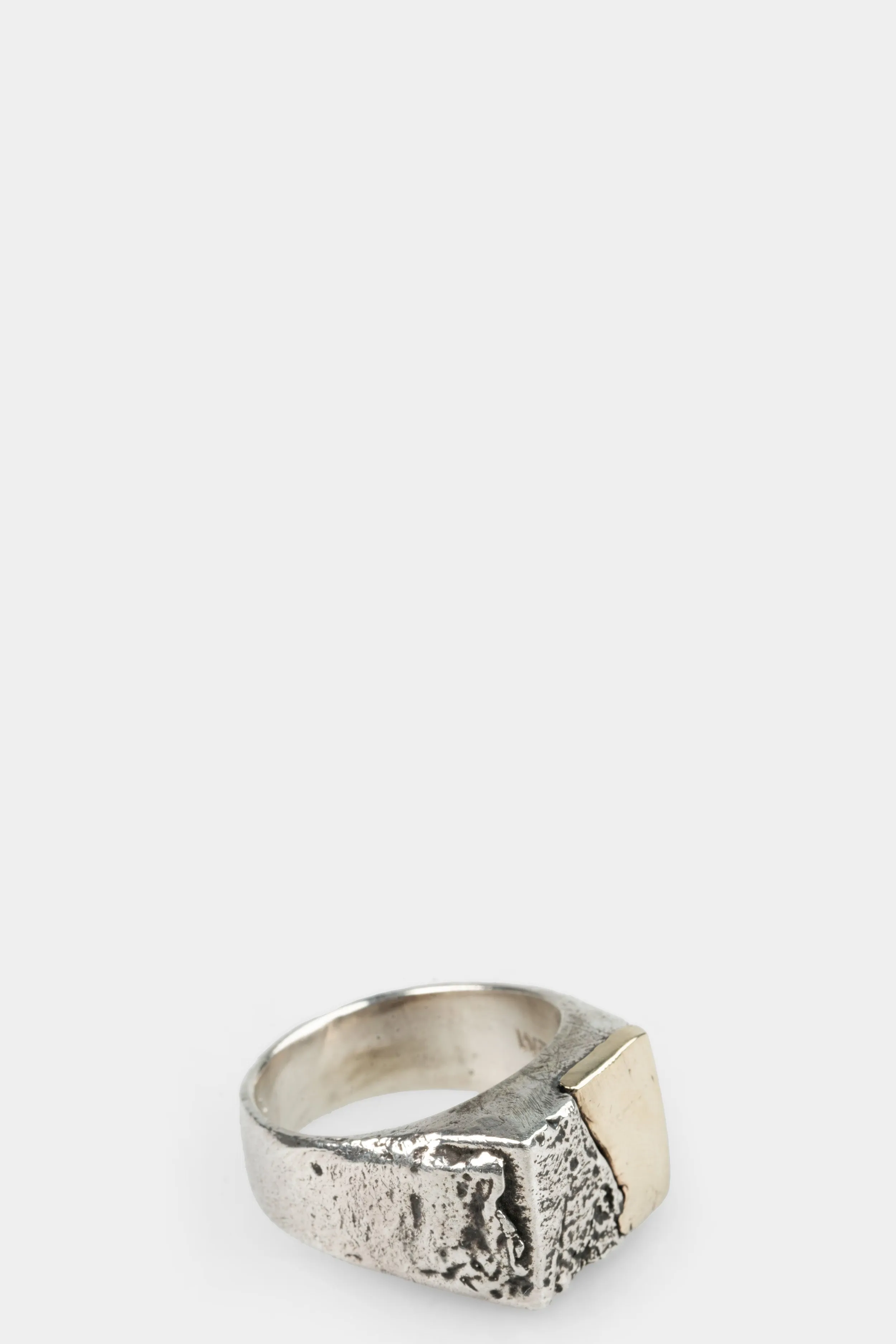 Silver & gold square signet ring